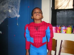 Riangelo als spiderman