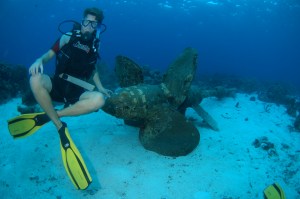 Gezonken schroef van een schip