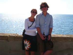 Robert en ik bij de Atlantische oceaan