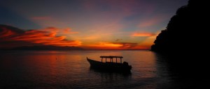 Satang Island, zonsondergang