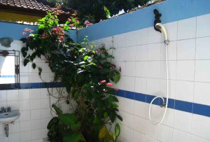 Open air bathroom
