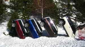 Mini's in de sneeuw